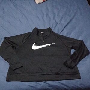 Nike Black Quarter-Zip Long Sleeve Active Running Shirt Size 1X